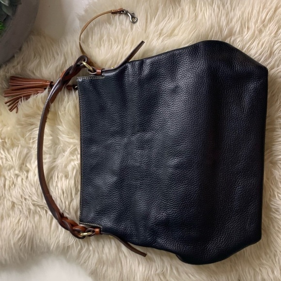 Dooney & Bourke pebble Leather Black Braided Tassel Designer Purse handbook - Picture 5 of 10